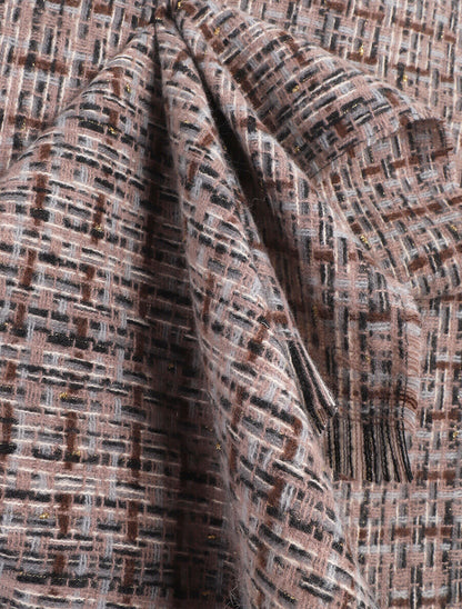 Echarpe à imprimé quadrillé irisé - Taupe - 3