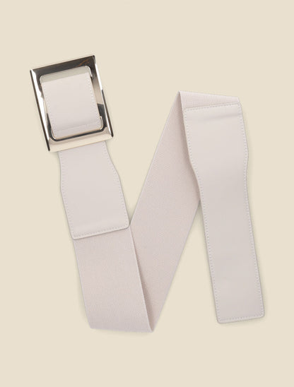 Ceinture élastiquée à boucle interlock - Beige - 2