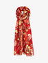 Foulard à imprimé feuillages et détails irisés - Rouge - 1