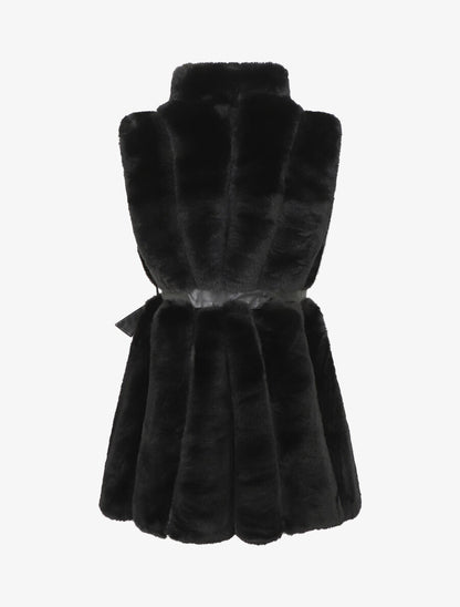 Veste longue ceinturée et zippée - Noir - 2