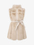 Veste longue ceinturée et zippée - Beige - 1