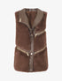 Veste sans manches à zips décoratifs - Marron - 4