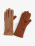 Gants en suédine et fausse fourrure - Camel - 3