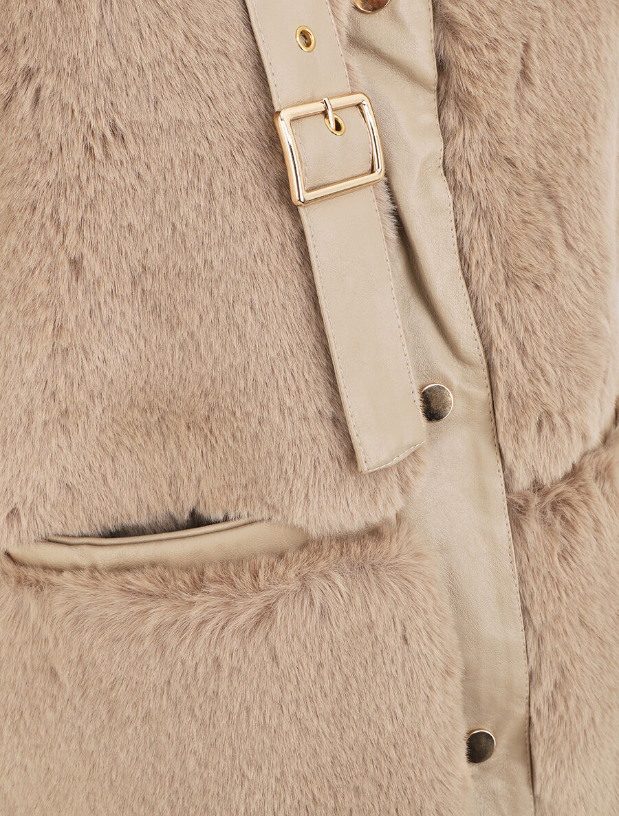 Veste sans manches à sangle décoratif - Taupe - 3