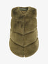 Veste sans manches en fausse fourrure - Kaki - 1