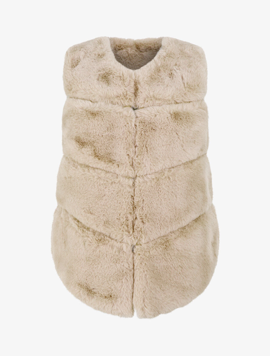 Veste sans manches en fausse fourrure - Taupe - 4