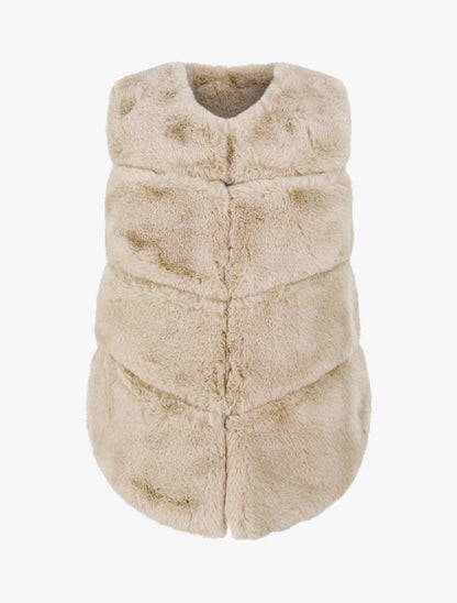 Veste sans manches en fausse fourrure - Taupe - 4
