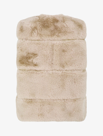 Veste sans manches en fausse fourrure - Taupe - 2