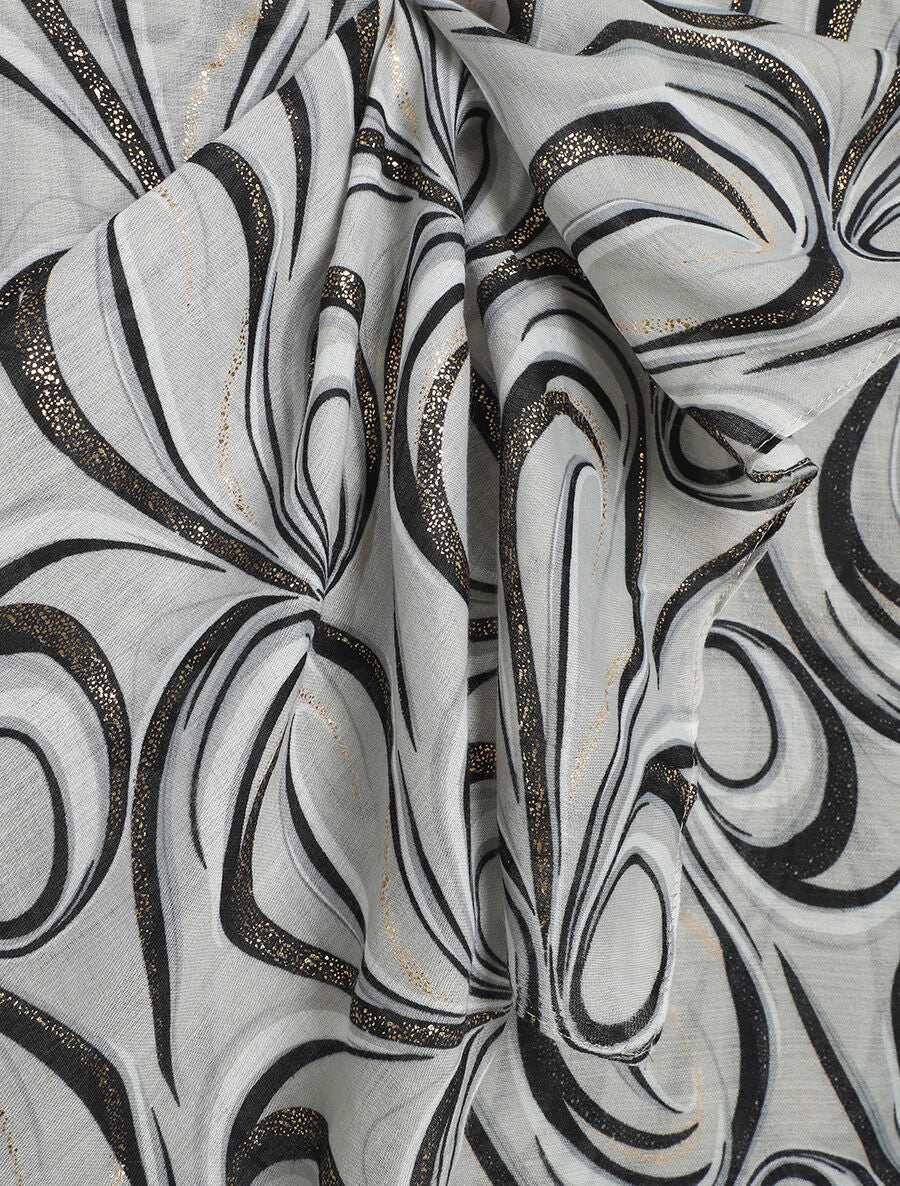 Foulard à imprimé vagues irisées - Noir - 3