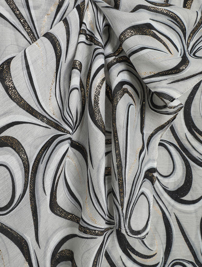 Foulard à imprimé vagues irisées - Noir - 3