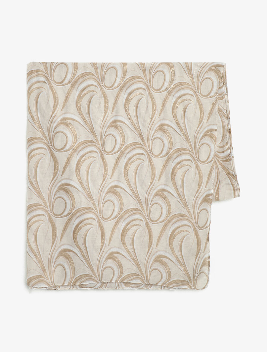 Foulard à imprimé vagues irisées - Beige - 2