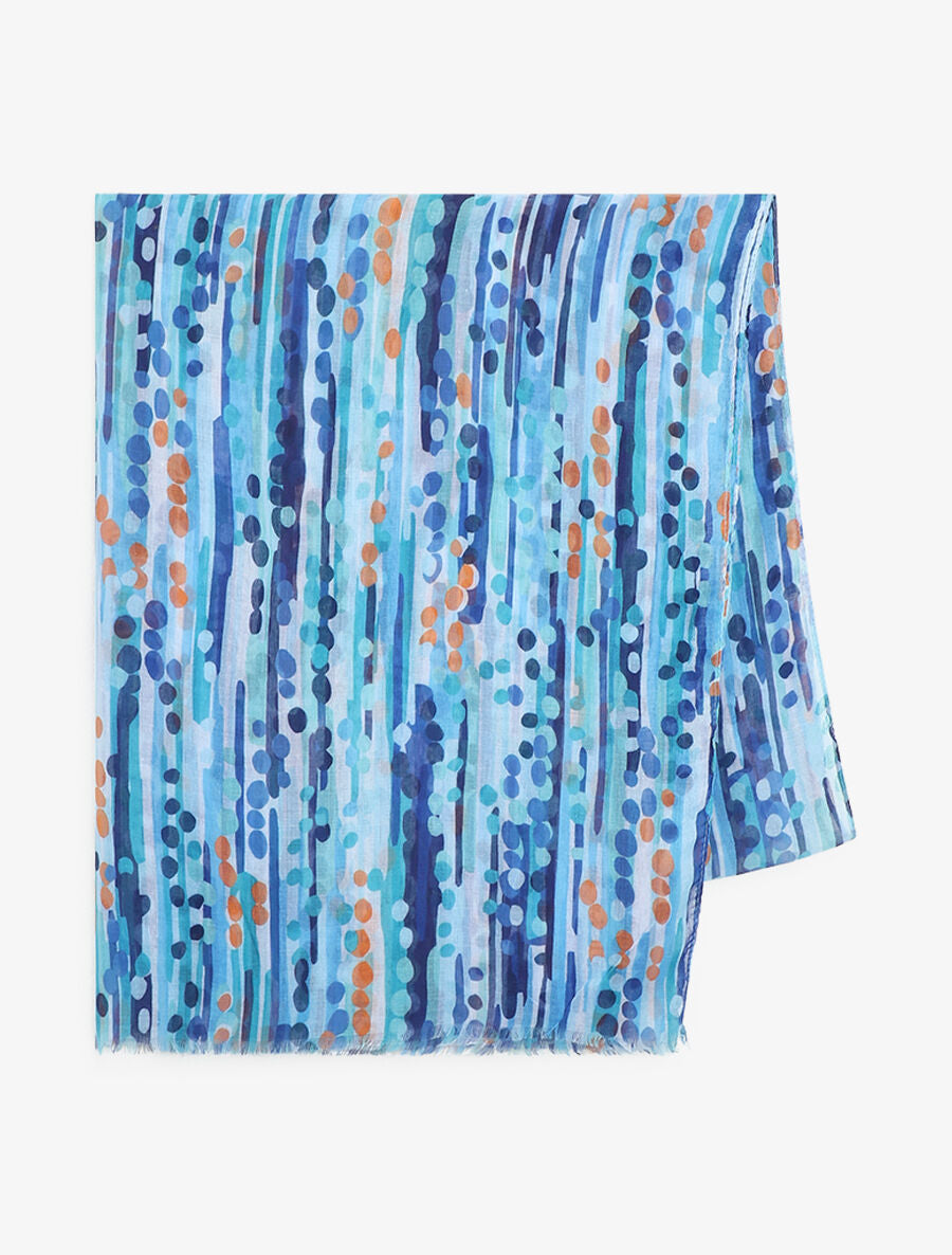 Foulard à imprimé fantaisie - Bleu - 2