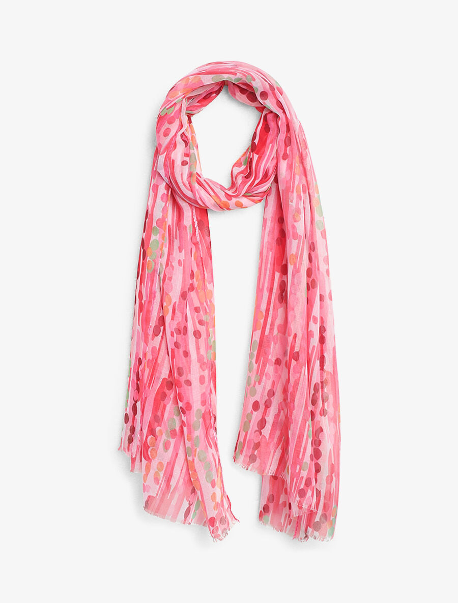 Foulard à imprimé fantaisie - Rose - 1