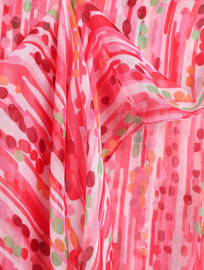 Foulard à imprimé fantaisie - Rose - 3