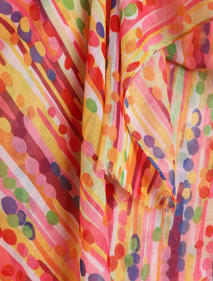 Foulard à imprimé fantaisie - Jaune - 3