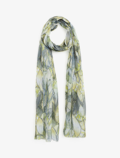 Foulard à imprimé abstrait irisé - Vert clair - 1