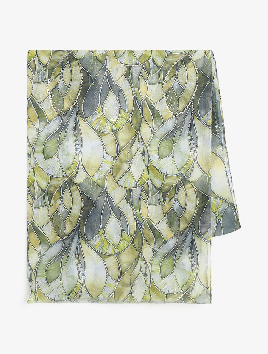 Foulard à imprimé abstrait irisé - Vert clair - 2