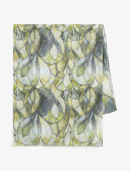 Foulard à imprimé abstrait irisé - Vert clair - 2
