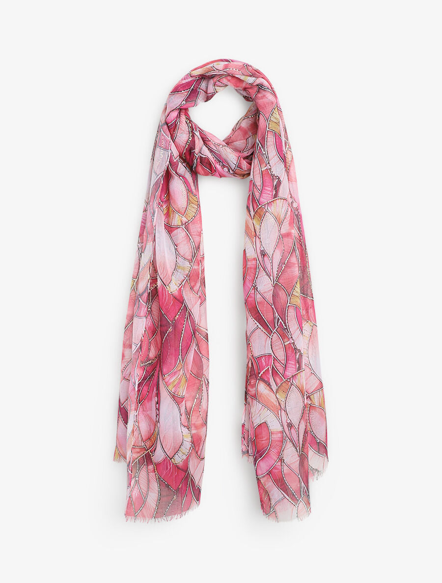Foulard à imprimé abstrait irisé - Rose - 1