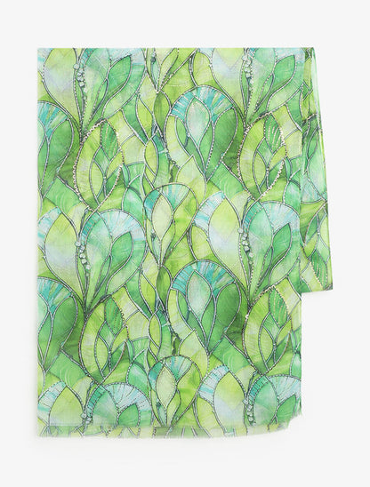 Foulard à imprimé abstrait irisé - Vert - 2