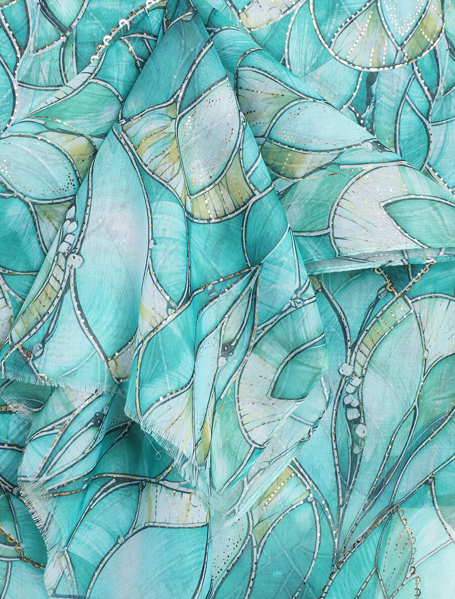 Foulard à imprimé abstrait irisé - Vert d&