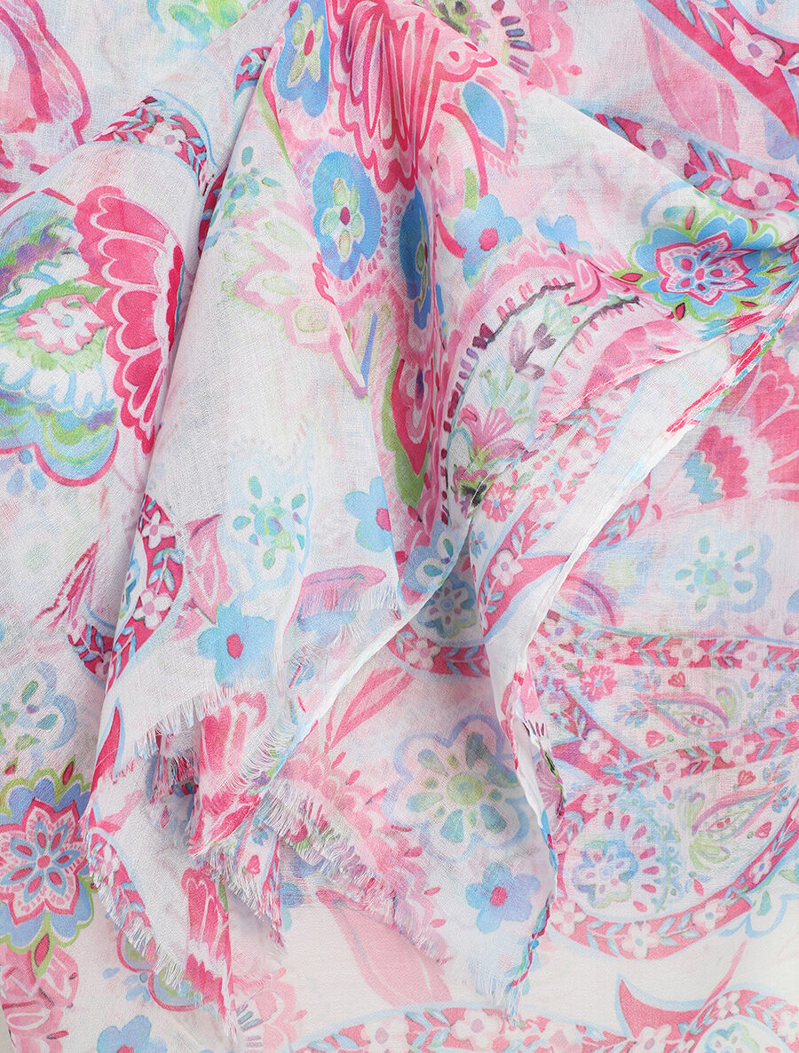 Foulard imprimé cachemire - Rose - 3