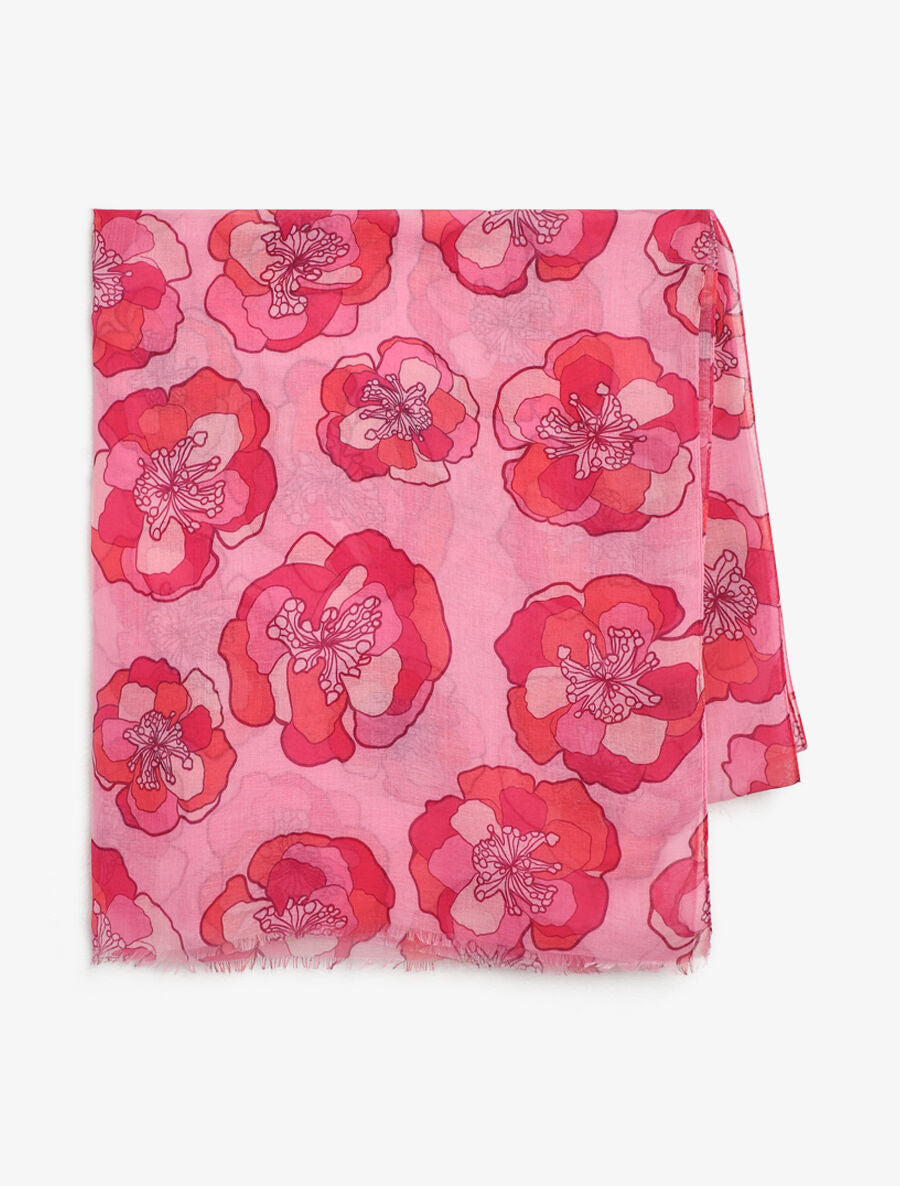 Foulard imprimé floral - Rose - 2