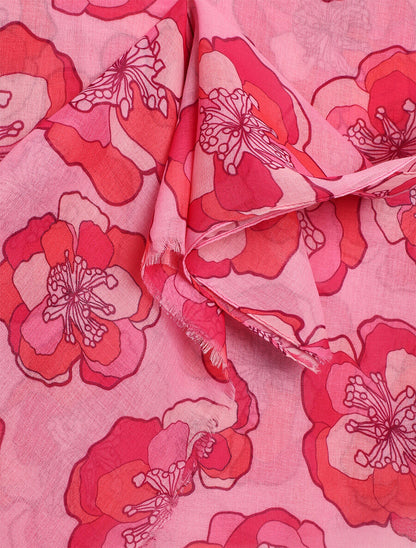 Foulard imprimé floral - Rose - 3