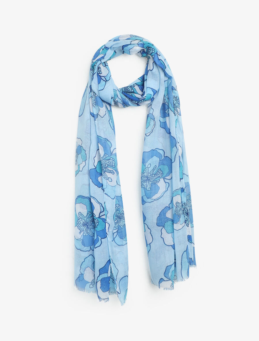 Foulard imprimé floral - Bleu - 4