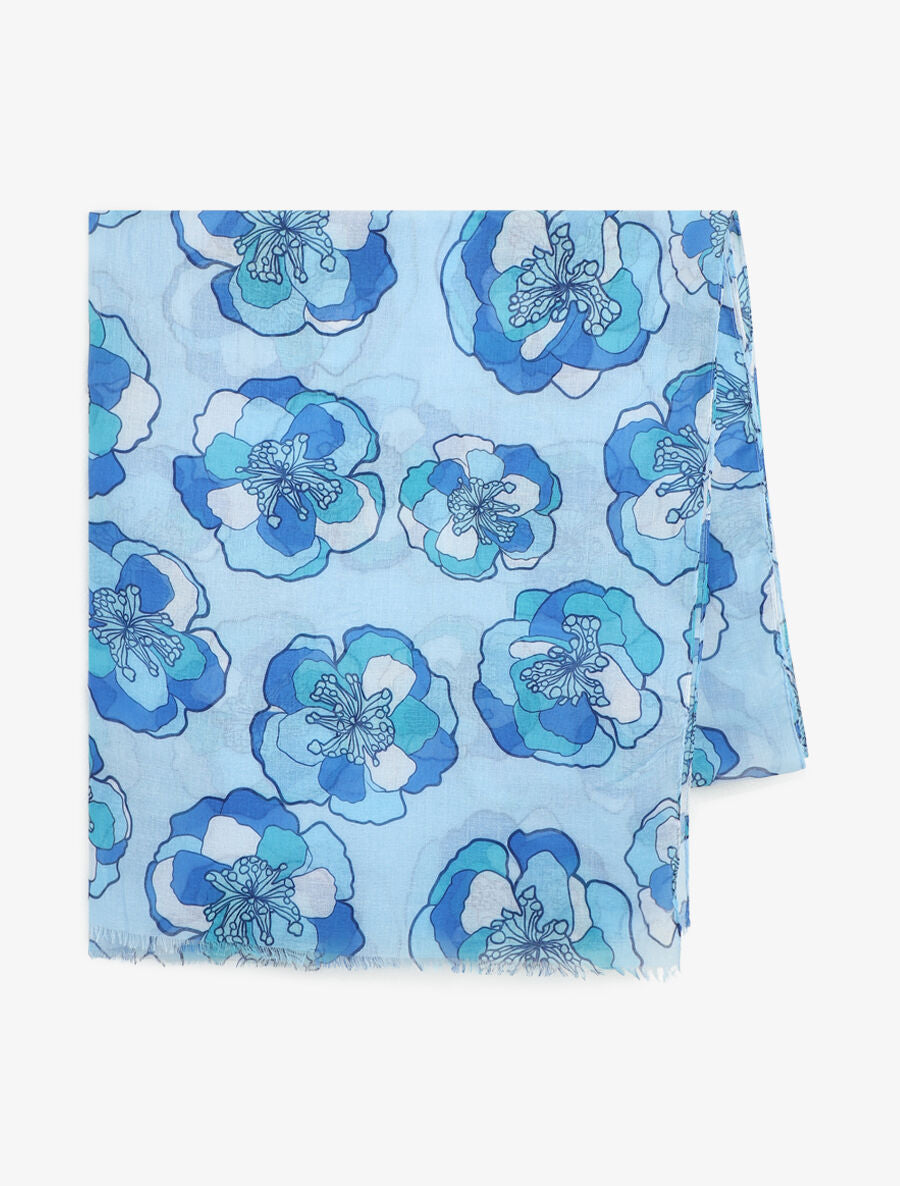 Foulard imprimé floral - Bleu - 2