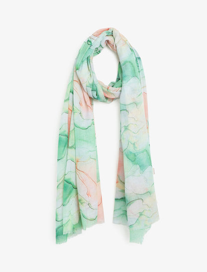 Foulard imprimé marbre - Vert - 4