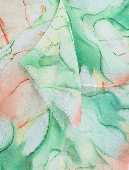 Foulard imprimé marbre - Vert - 3
