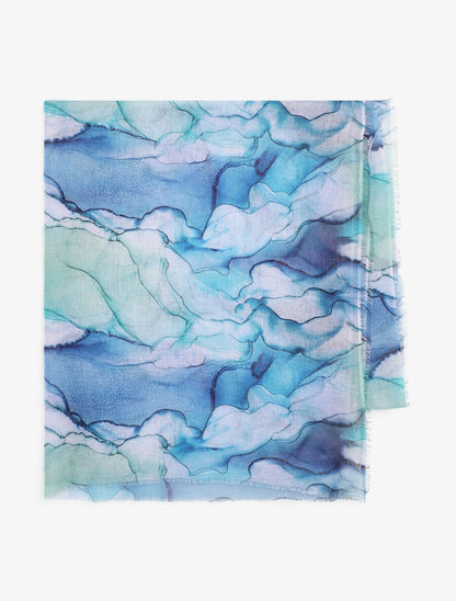 Foulard imprimé marbre - Bleu - 2