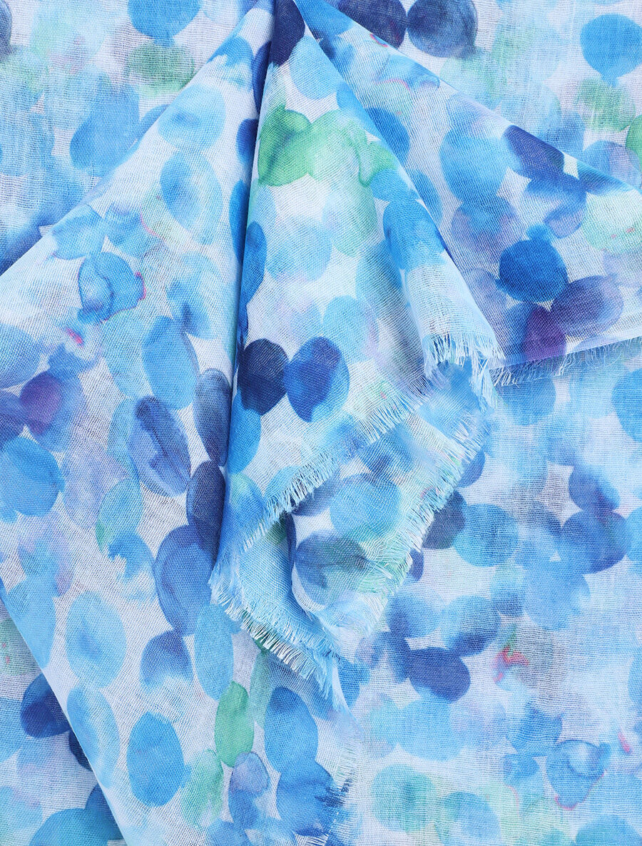 Foulard imprimé graphique - Bleu - 3