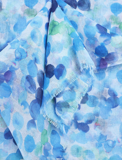 Foulard imprimé graphique - Bleu - 3