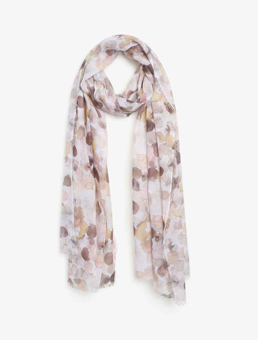Foulard imprimé graphique - Beige - 4