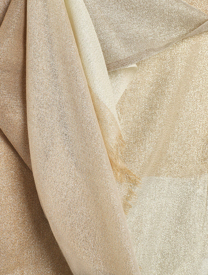 Foulard irisé à grands carreaux - Beige - 3