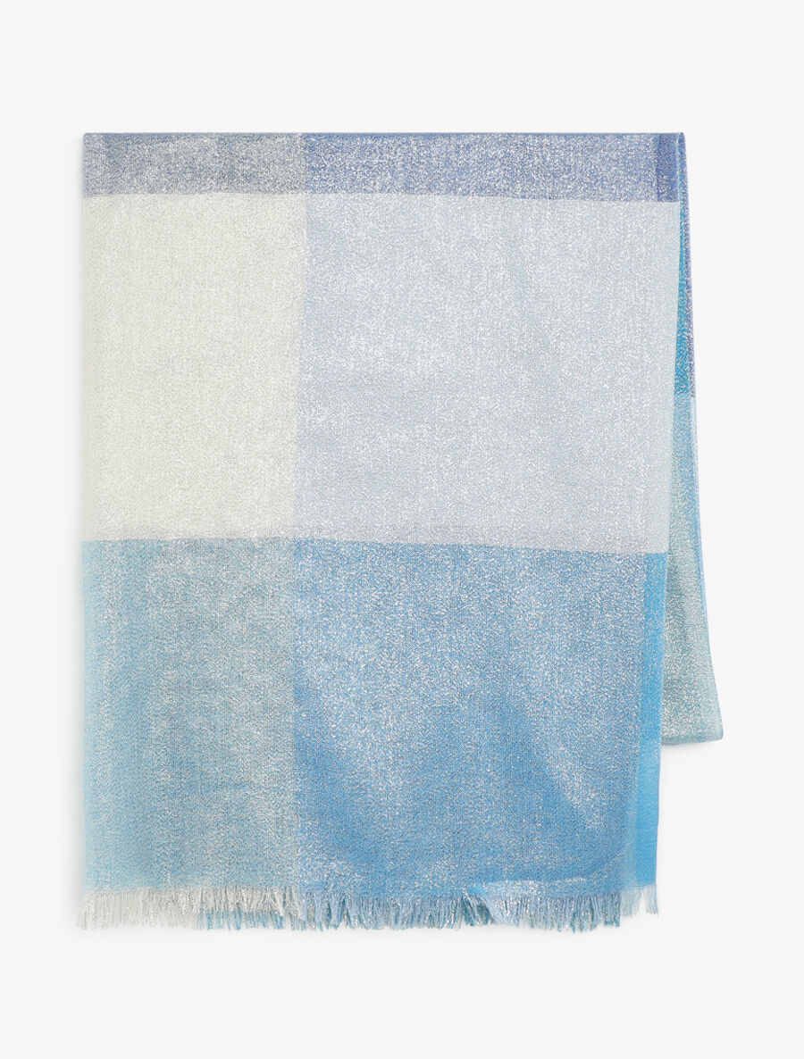 Foulard irisé à grands carreaux - Bleu - 2