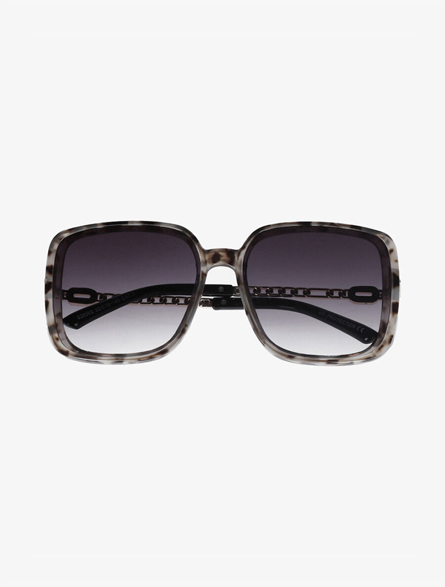 Lunettes de soleil oversize branches fantaisies - Taupe - 2