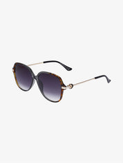 Lunettes de soleil oversize à strass - Brun - 1