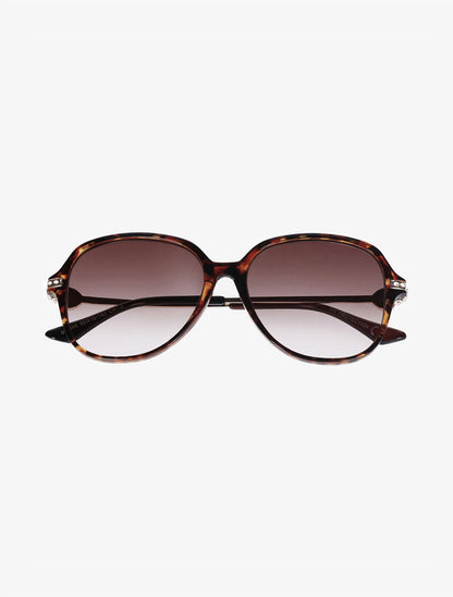 Lunettes de soleil oversize à strass - Marron - 2