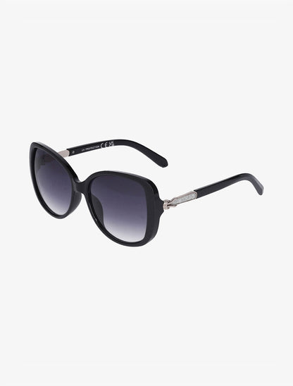 Lunettes de soleil oversize ronde - Noir - 1