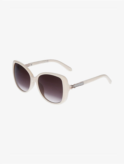 Lunettes de soleil oversize ronde - Beige - 3