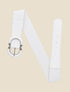 Ceinture élastiquée unie à boucle stylisée - Blanc - 1