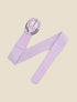 Ceinture élastiquée unie à boucle irisée - Lilas - 1