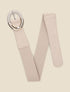 Ceinture élastiquée unie à boucle irisée - Taupe - 1