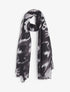 Foulard à bords éffilochés imprimé animal - Noir - 1