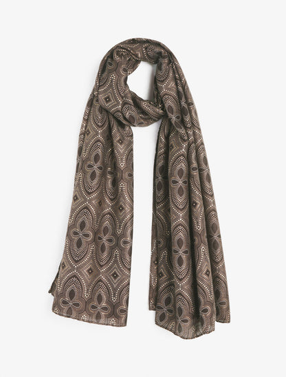 Foulard irisé à imprimé graphique - Marron - 1