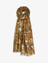 Foulard à imprimé feuillages et détails irisés - Marron - 3