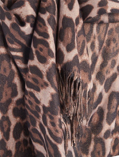 Foulard à imprimé léopard irisé - Taupe - 3